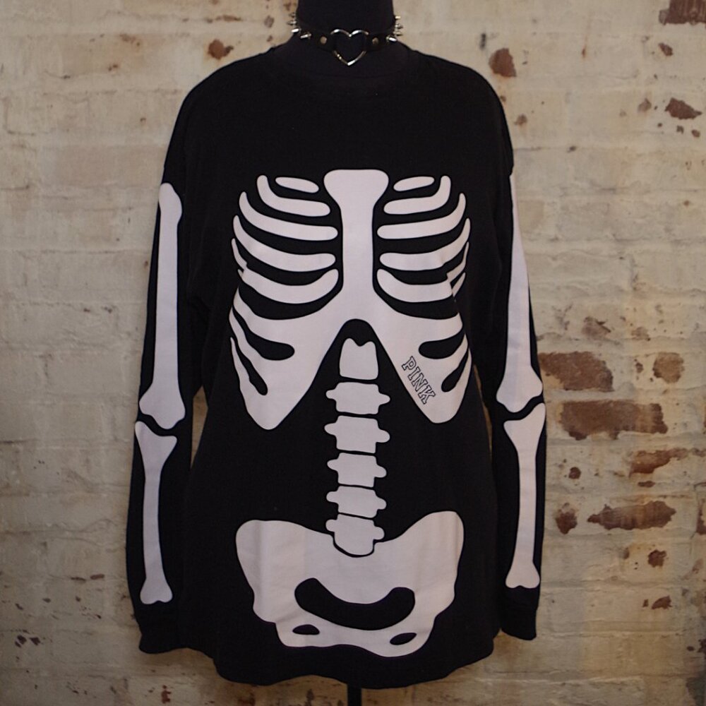 VS PINK Halloween Skeleton Long Sleeve